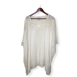 Soft Surroundings Cream Square Cut Swim Cover Up.